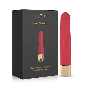 VIBRADOR RECARREGÁVEL COM 10 MODOS RED VIBEZ ESSENCE TOYS