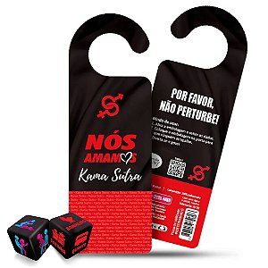 AVISO DE PORTA E PAR DE DADOS KAMA SUTRA HÉTERO NÓS AMAMOS