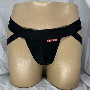 CUECA JOCK STRAPY PRETA FRANTZ DESIGN
