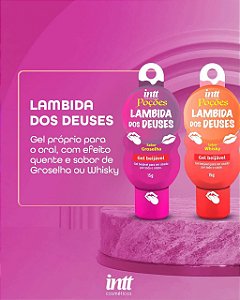 GEL BEIJÁVEL COM EFEITO QUENTE LAMBIDA DOS DEUSES 15G INTT