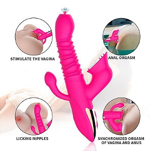 VIBRADOR ORGASM CLITORAL COM FUNÇÃO VAI E VEM E 7 MODOS DE VIBRAÇÃO MIKI DIBE