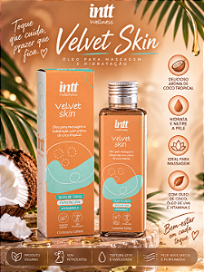 ÓLEO PARA MASSAGEM CORPORAL DE COCO TROPICAL VELVET SKIN 130ML INTT WELLNESS