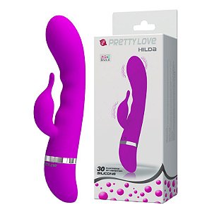 VIBRADOR PONTO G COM 30 VIBRAÇÕES HILDA PRETTY LOVE