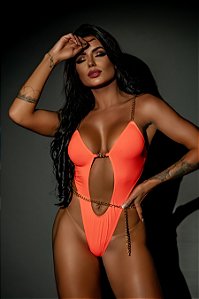 BODY LUXO CANCUN LARANJA NEON