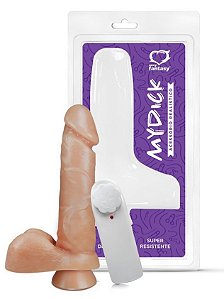 PÊNIS COM ESCROTO VENTOSA E VIBRO 16X3,5CM SEXY FANTASY