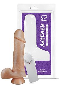 PÊNIS COM ESCROTO VENTOSA E VIBRO 18X4,4CM SEXY FANTASY
