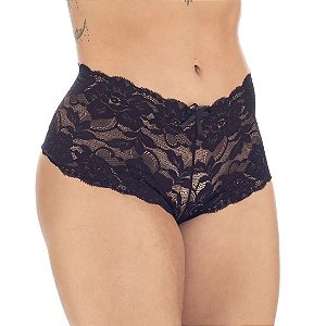 CALCINHA COM CÓS LARGO EM RENDA E LACINHO