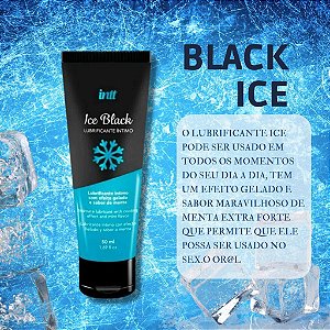 LUBRIFICANTE ÍNTIMO SABOR MENTA COM EFEITO GELADO ICE BLACK 50ML INTT