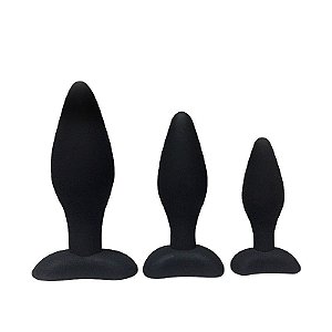 KIT COM 3 PLUG ANAL EM FORMATO CONE DE SILICONE