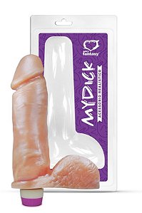 PÊNIS COM ESCROTO VIBRADOR INTERNO 20,5X4,7CM SEXY FANTASY