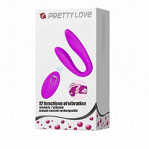 VIBRADOR DE CASAL RECARREGAVEL COM CONTROLE LETITIA PRETTY LOVE