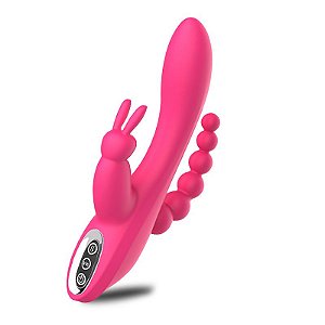 VIBRADOR 3 EM 1 PONTO G, CLITÓRIS E PLUG ANAL OLEY SI
