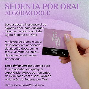GEL COMESTÍVEL VIBRANTE SEDENTA POR ORAL ALGODÃO DOCE SACHÊ 3G PEPPER BLEND