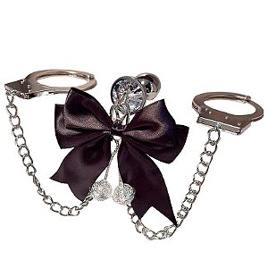 ALGEMA DE METAL COM PLUG ANAL EM AÇO COM LAÇO