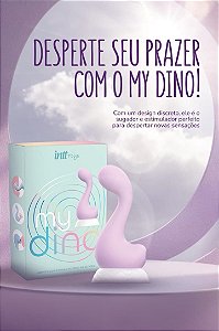 VIBRADOR DE PONTO G E CLITÓRIS COM ONDAS DE PRESSÃO MY DINO AZUL INTT