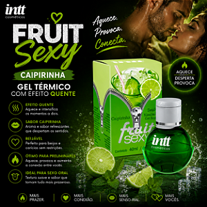GEL BEIJÁVEL PARA ORAL ESQUENTA FRUIT SEXY CAIPIRINHA 40ML INTT