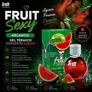GEL BEIJÁVEL PARA ORAL ESQUENTA FRUIT SEXY MELÂNCIA 40ML INTT
