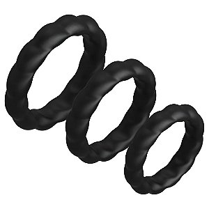 KIT COM 3 ANÉIS PENIANOS EM SILICONE PREMIUM RESISTENTE