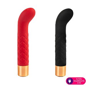 VIBRADOR PONTO G COM CURVATURA AVELUDADO LUXO RECARREGÁVEL