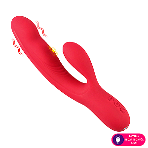 VIBRADOR PONTO G COM PULSAÇÃO INTERNA E ESTIMULAÇÃO CLITORIANA