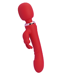 VIBRADOR 2 EM 1 PONTO E CLITORIS RABBIT E VARINHA MAGICA