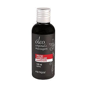 ÓLEO CORPORAL E MASSAGEM FRUTAS VERMELHAS ENVOLVIMENTO 120ML FEITIÇOS