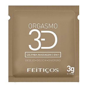 GEL SACHE ORGASMO 3D 3G EXCITANTE, ELETRIZANTE, BRILHA NA LUZ NEGRA FEITIÇOS