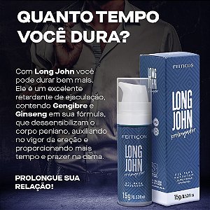 GEL PROLONGADOR DE EREÇÃO LONG JOHN 15G FEITIÇOS