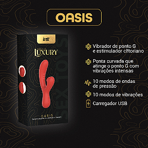 VIBRADOR DE PONTO G E ESTIMULADOR DE CLITORIS OASIS LUXURY INTT