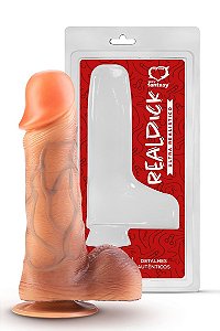 PÊNIS REALISTICO COM ESCROTO E VENTOSA 18X4,4CM REAL DICK SEXY FANTASY