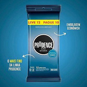 PRESERVATIVOS SUPER SENSITIVE LEVE 12 PAGUE 10 UNIDADES PRUDENCE