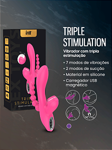 VIBRADOR ABEL TRIPLE STIMULATION ROSA INTT