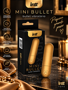 MINI BULLET SUPER POTENTE RECARREGAVEL 10 MODOS INTT DOURADO
