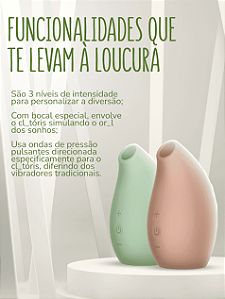 VIBRADOR COM ONDAS DE PRESSÃO CLIT ME ON NUDE INTT TOYS