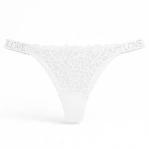 CALCINHA FIO DENTAL STRASS LOVE CORTE A LASER E RENDA FRONTAL