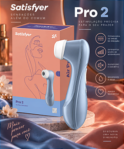 VIBRADOR COM 11 MODOS DE ONDAS DE PRESSÃO SATISFYER PRO 2 AZUL