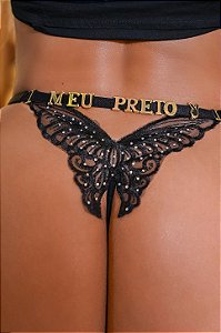 CALCINHA PERSONALIZAVÉL TULE COM BORBOLETA STRASS
