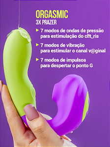 VIBRADOR COM TRIPLO ESTIMULO ORGASMIC COLLORS INTT