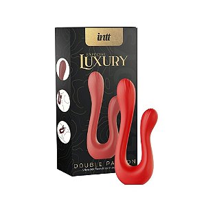 VIBRADOR FLEXÍVEL COM PONTA DUPLA DOUBLE PASSION VERMELHO INTT LUXURY