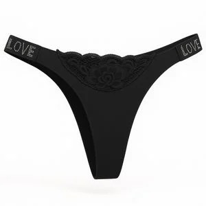 CALCINHA FIO DENTAL STRASS LOVE CORTE A LASER E DETALHE DE RENDA