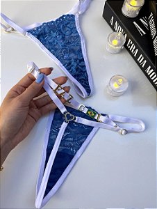 CALCINHA PERSONALIZAVÉL EM RENDA COM CORAÇÃO CRAVEJADO