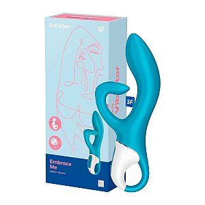 VIBRADOR DE PONTO G E CLITÓRIS EMBRACE ME SATISFYER AZUL