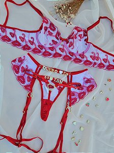 CONJUNTO PERSONALIZAVEL JOGADA DE MESTRE BOCÃO VERMELHO E BRANCO