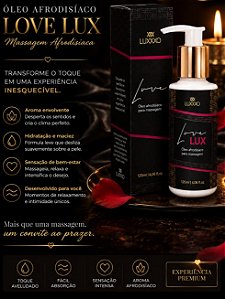 ÓLEO AFRODÍSIACO PARA MASSAGENS LOVE LUX 120ML LUXXXO