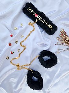 COLEIRA COM ALGEMA PELÚCIA PERSONALIZAVEL
