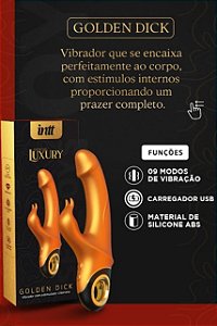 VIBRADOR RECARREGÁVEL GOLDEN DICK INTT LUXURY