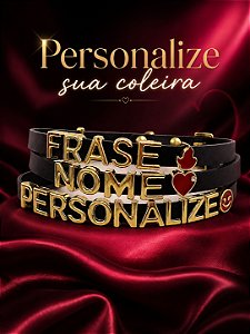 COLEIRO DE COURO PERSONALIZAVEL