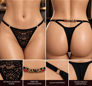 CALCINHA PERSONALIZAVEL DE RENDA E FIO DUPLO Y5141