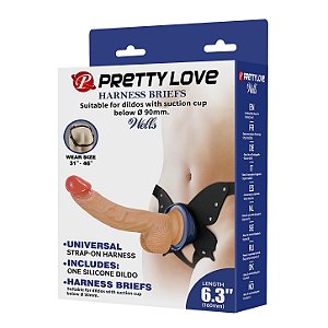 CINTA COM PRÓTESE REALISTICA WELLS 6.3" PRETTY LOVE