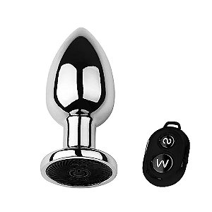PLUG ANAL DE METAL COM VIBRO PEQUENO COM CONTROLE REMOTO